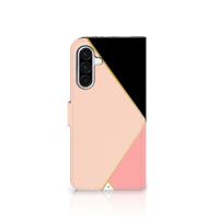 Samsung Galaxy A36 | Book Case | Zwart Roze Vormen