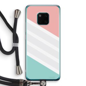 Strepen pastel: Huawei Mate 20 Pro Transparant Hoesje met koord