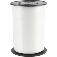 Creativ Company Cadeaulint, b: 10 mm, glossy, wit, 250 m/ 1 rol