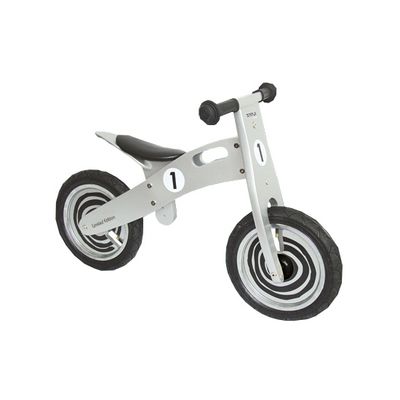Houten loopfiets zilver