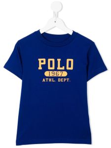 POLO RALPH LAUREN KIDS t-shirt à logo imprimé - Bleu