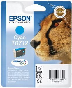 Epson Cheetah inktpatroon Cyan T0712 DURABrite Ultra Ink