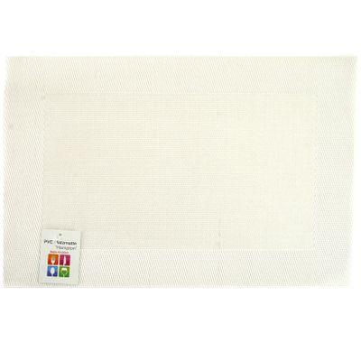 Placemats Hampton - 1x - wit - PVC - 30 x 45 cm Placemats Hampton - 1x - wit - PVC - 30 x 45 cm
