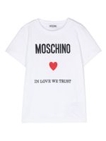 Moschino Kids t-shirt en coton à logo brodé - Blanc - thumbnail