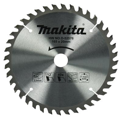 Makita Cirkelzaagblad voor Hout | Standaard | Ø 165mm Asgat 20mm 40T - D-52576
