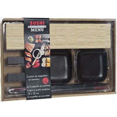 Keramieken sushi serveerset voor 2 personen 7-delig