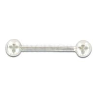 Barbell wit goud 14 karaat