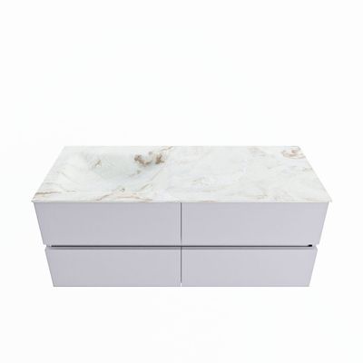 MONDIAZ VICA-DLUX 120cm badmeubel onderkast Cale 4 lades. Inbouw wastafel CLOUD links zonder kraangat, kleur Frappe.