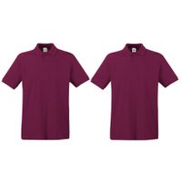 2-Pack maat XL bordeaux rode poloshirt premium van katoen voor heren