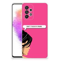 Samsung Galaxy A73 5G Silicone-hoesje Woman Don't Touch My Phone - thumbnail