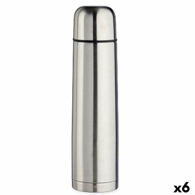 Thermos Zilverkleurig 1 L Roestvrij staal (6 Stuks)