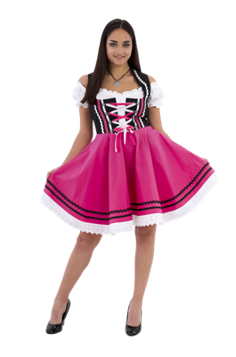 Mini dirndl zwart roze