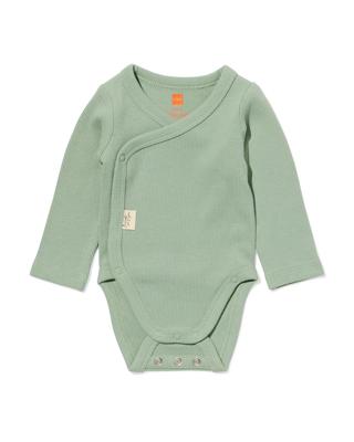 HEMA Newborn Meegroei Overslagromper Rib Groen (groen)