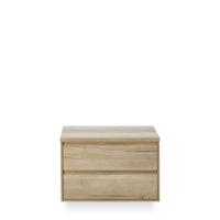 Porto Badmeubelset 90 cm - Natuur Eiken - Wastafel Bovenblad Natuur Eiken