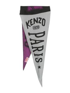 Kenzo foulard en soie à logo imprimé - Violet