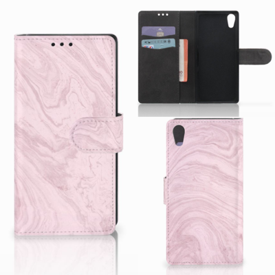 Sony Xperia XA1 | Bookcase | Marble Pink - Origineel Cadeau Vriendin