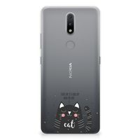 Nokia 2.4 Telefoonhoesje met Naam Cat Good Day