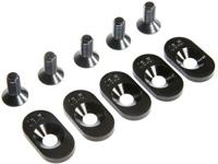 Losi - Engine Mount Insert and Screws 18.5T Black (5): 5ive-T 2.0 (fits 62T spur) (LOS252100)