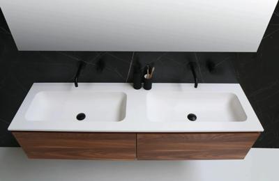 Dubbele wastafel Faktor 120cm Glans Wit