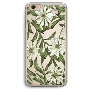 Wit bloemenpatroon: iPhone 6 Plus / 6S Plus Transparant Hoesje