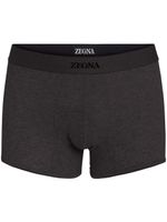 Zegna boxer en coton à taille logo - Noir - thumbnail