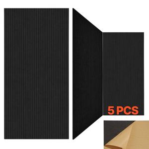 VEVOR 5x akoestische panelen akoestische wandpanelen 1200x600x10mm zelfklevend zwart