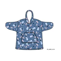 Stitch hoodie poncho blauw maat XS - L - polyester