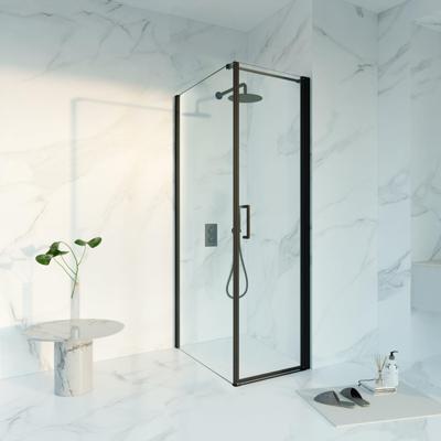 Fortifura Galeria Douchecabine - 60x90x200 - Profiel veiligheidsglas - anti kalk - mat zwart SW1122468/SW797926/SW797905