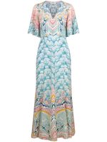 ETRO robe longue à motif cachemire - Bleu