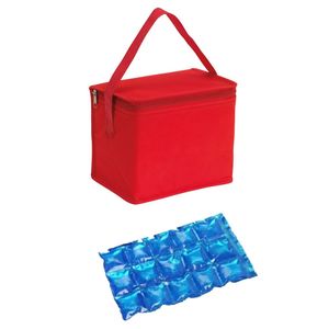 Kleine koeltas voor lunch rood met 2 stuks flexibele koelelementen 4.5 l   -