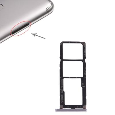 SIM-kaart lade + SIM-kaart lade + micro SD-kaart voor Xiaomi Redmi S2 (grijs)
