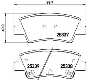 Remmenset, remschijf BREMBO, Remschijftype: Binnen geventileerd, Inbouwplaats: Achteras, u.a. für Hyundai