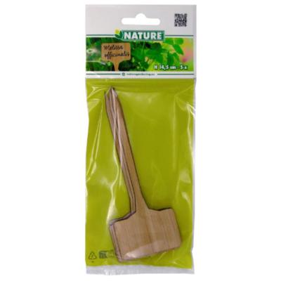 Plaatetiket bamboe 14.5 cm 5x - Nature