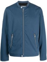 Diesel veste de moto en coton à fermeture zippée décalée - Bleu