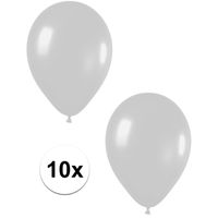 10x Zilveren metallic ballonnen 30 cm