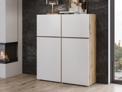 Commode CROSSAIR 4 deuren wit/wotan eik