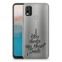 Nokia C21 Plus | Siliconen hoesje | met naam Heart Smile