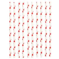 200x Duurzame papieren rietjes met hartjes - serie Pure - drinkrietjes - Valentijnsdag