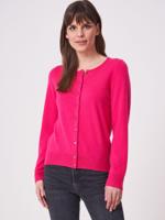 Basic fijngebreid vest met ronde hals van biologisch cashmere