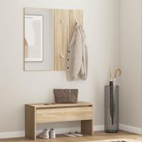 Garderobe set bewerkt hout sonoma eiken