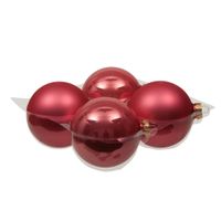Grote kerstballen - 4x st - bubblegum roze - 10 cm - glas - mat/glans - kerstversiering - thumbnail