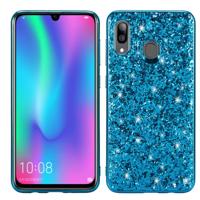 Glittery poeder schokbestendig TPU Case voor Galaxy A30 (blauw)