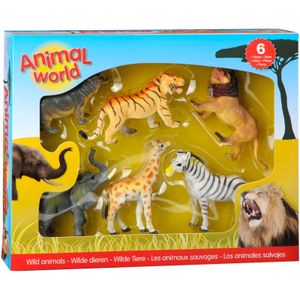 Animal World wilde dieren in doos, 6 stuks