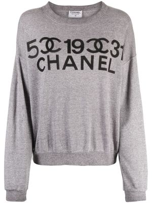 CHANEL Pre-Owned sweat à logo imprimé (années 1990) - Gris