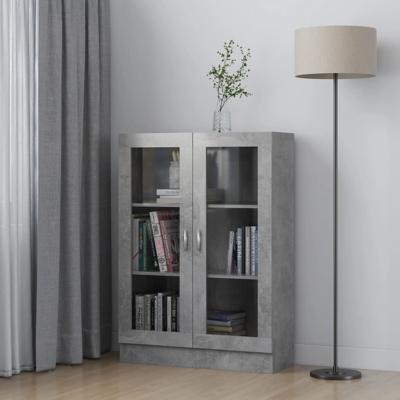 Vitrinekast 82,5x30,5x115 cm bewerkt hout betongrijs