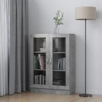 Vitrinekast 82,5x30,5x115 cm bewerkt hout betongrijs