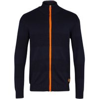 Kronstadt Trui Navy Oranje Katoen Jacob Zip Regular Fit - thumbnail