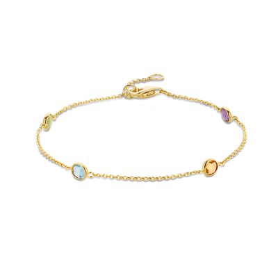 Armband Edelstenen Geelgoud 17 - 19 cm