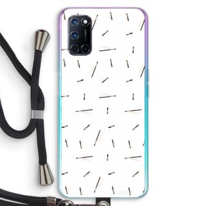 Hipster stripes: Oppo A92 Transparant Hoesje met koord