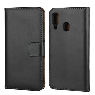Horizontale Flip lederen case voor Galaxy A40 met magnetische gesp & houder & kaartsleuven & portemonnee (zwart)